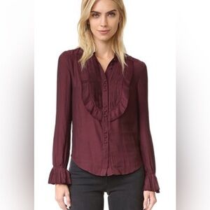 Free People Ruffle Pintuck Top (XS)